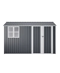 Mondawe 10x8 Feet Outdoor Metal Storage Shed With Lockable Doors And Window