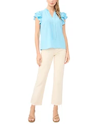 Sam & Jess Women's V-Neck Ruffle Top