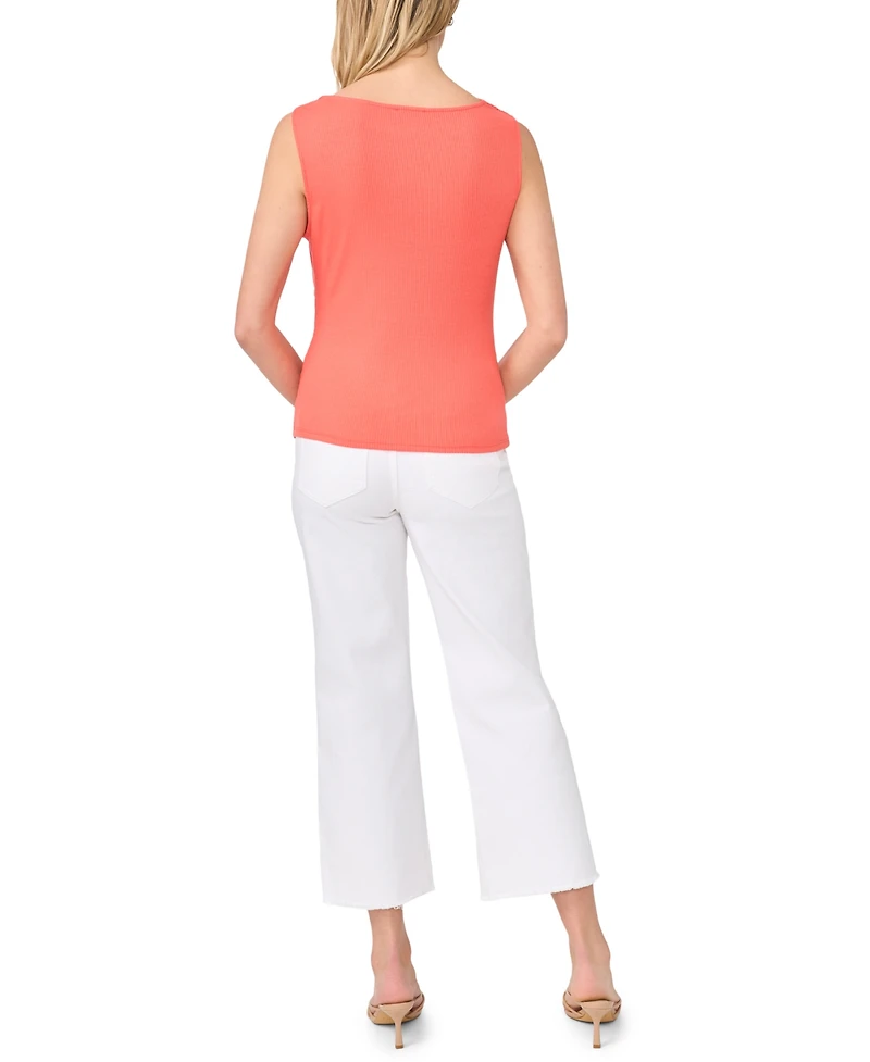 Sam & Jess Women's Hardware Detail Asymmetrical Knit Top