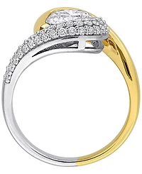 Macy's Lab-Grown Moissanite (1-7/8 ct. t.w.) Ring Two-Tone Sterling Silver