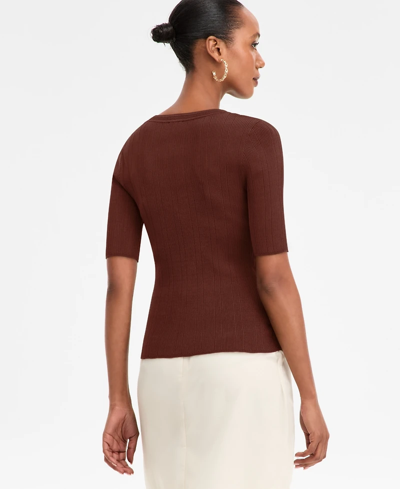 I.n.c. International Concepts Women's Rib-Knit Crewneck Sweater, Macy's Exclusive