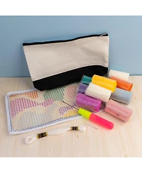 John Bead Textured Cosmetic Bag Latch Hook Diy Kit for Beginners