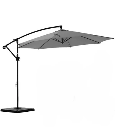 Yiortwo 9.7 Feet Offset Patio Umbrella Cantilever Outdoor Sun Shade With Tilt