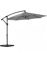 Yiortwo 9.7 Feet Offset Patio Umbrella Cantilever Outdoor Sun Shade With Tilt