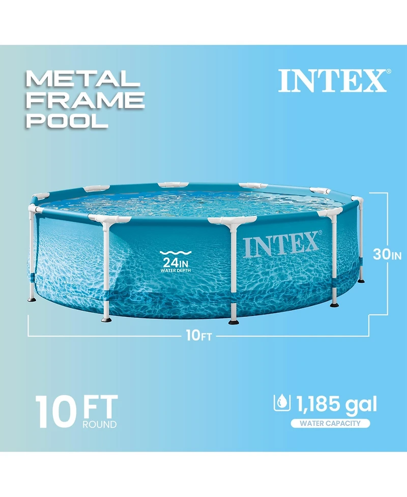 Intex 28206EH 10' x 30" Above Ground Steel Metal Frame Beachside Swimming Pool