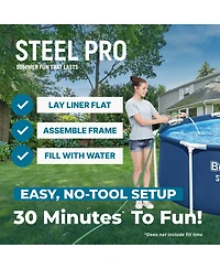 Bestway Steel Pro 12' x 30" Round Above Ground Pool Set with DuraPlus Liner