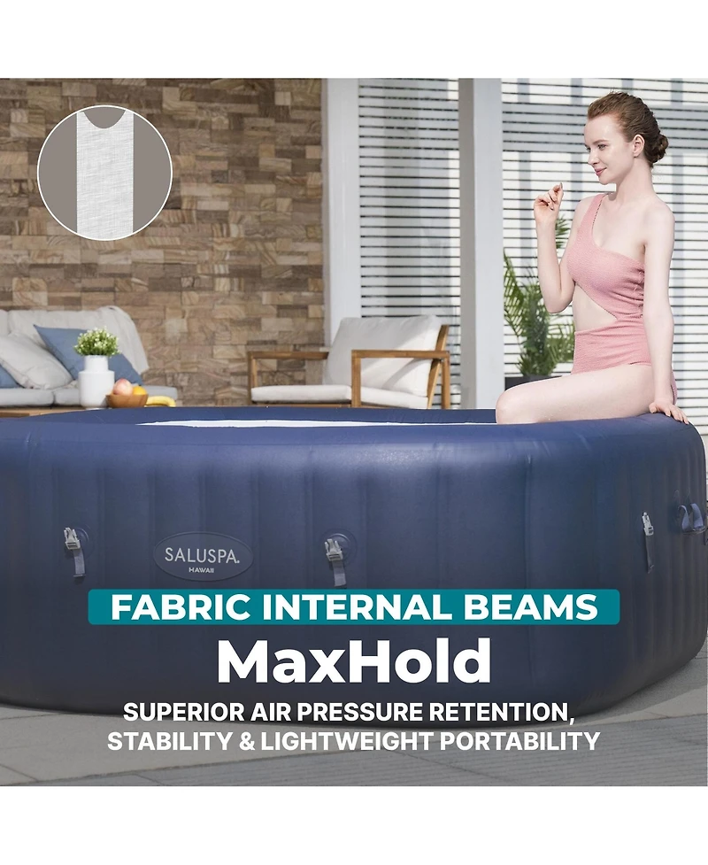 SaluSpa Hawaii Energy-Smart AirJet 4-6 Person Inflatable Hot Tub w/ App-Control