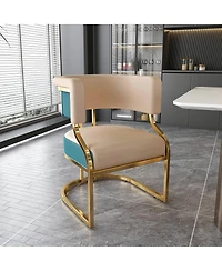 Streamdale Furniture Modern Dining Chairs Set of 2, Iron Frame, Pu Upholstered Accent Chairs