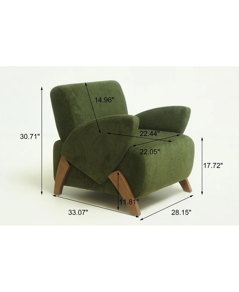 Streamdale Furniture Velvet Accent Chair with Birch Legs