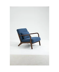 Streamdale Furniture Mid-Century Modern Wood Frame Accent Chair with Waist Cushion