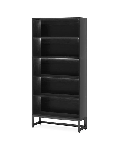 Slickblue Modern 5-Tier Bookshelf with Led Lighting for Living Room or Study