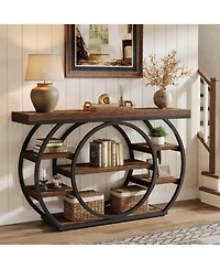 Slickblue 5-Tier Metal Frame Industrial Console Table, Sofa Table for Entryway and Hallway