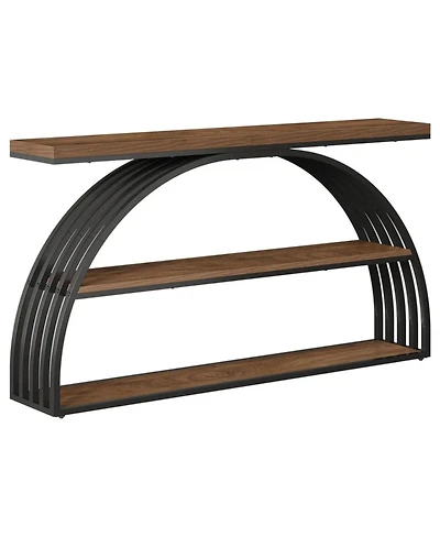 Slickblue Modern 63 Inch Sofa Table with Elegant Arched Frame Design