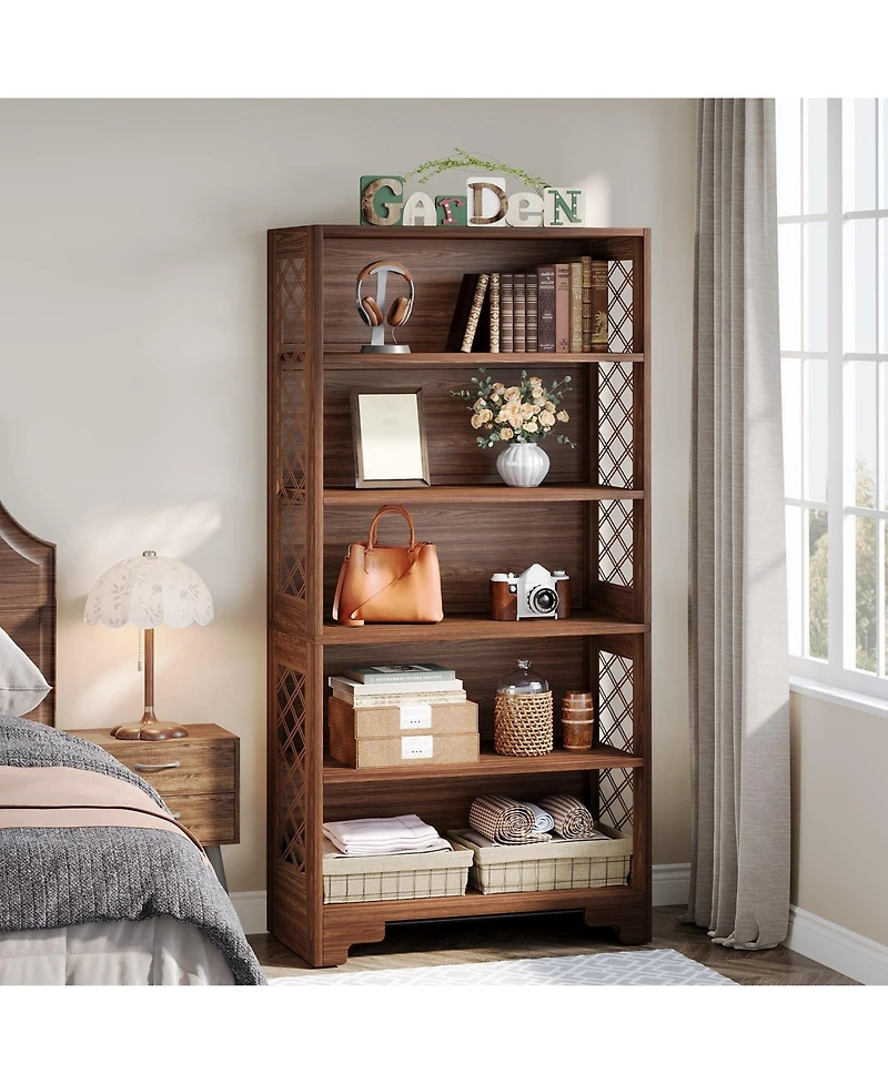 Slickblue Modern 70.8 Inch Bookshelf with 6 Tier Storage Design
