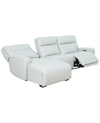 Zackary 3-Piece Leather Chaise Sofa with 3 Power Motion, Macy's Exclusive