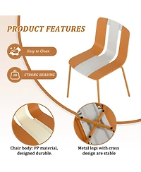 Streamdale Furniture 4-Pack Modern Striped Chairs and 36" Round Table Set - Indoor/Outdoor