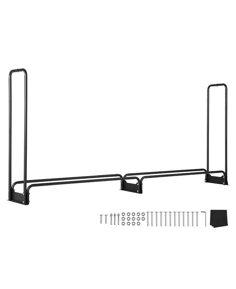 Cozito Firewood Rack with Water-Resistant Cover, 101 x 14 x 46 inches Outdoor Holder, 1/2 Cord