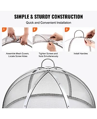 Cozito Firepit Spark Screen Lid,Stainless Steel Ring Cover with Handles