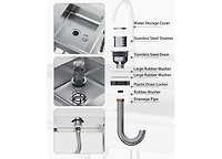 Aecojoy Stainless Steel Utility Sink, Free Standing Single Bowl Commercial Kitchen Sinks with Faucet