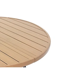 Streamdale Furniture Outdoor Patio Dining Set: Round Table and Stacking Metal Chairs