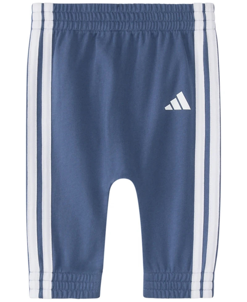 adidas Baby Boys' Logo Long-Sleeve Bodysuit and Pants Set, 2-Piece Set