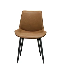 Streamdale Furniture Pu Leather Dining Chairs with Metal Legs, Set of 4