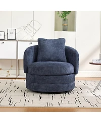 Streamdale Furniture Modern 360degree Swivel Barrel Accent Chair with Pillow