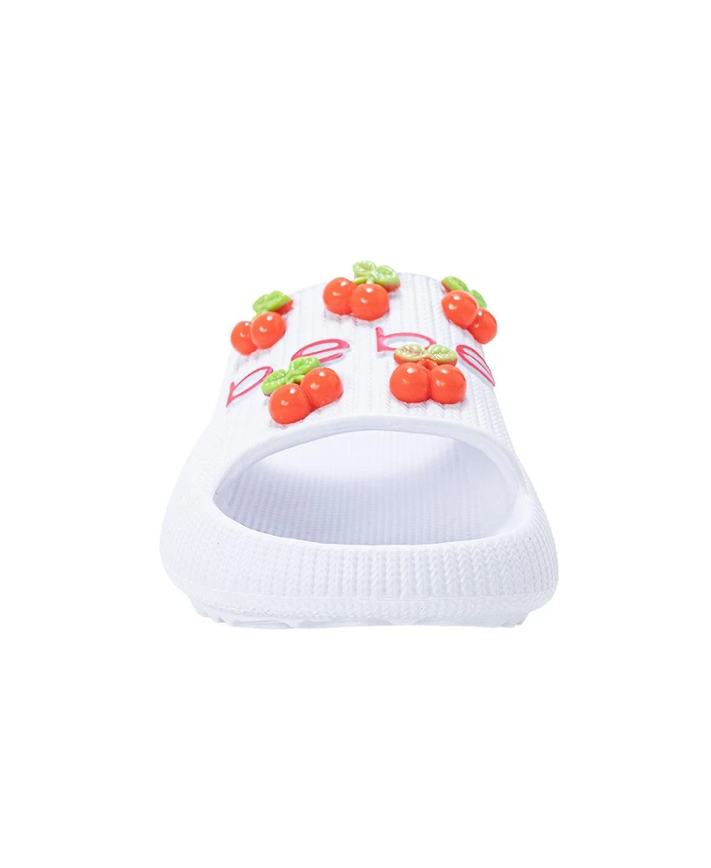 Bebe Little Girls Girls Eva Slide - Lightweight Comfy Slide Sandals with Cherry Charms