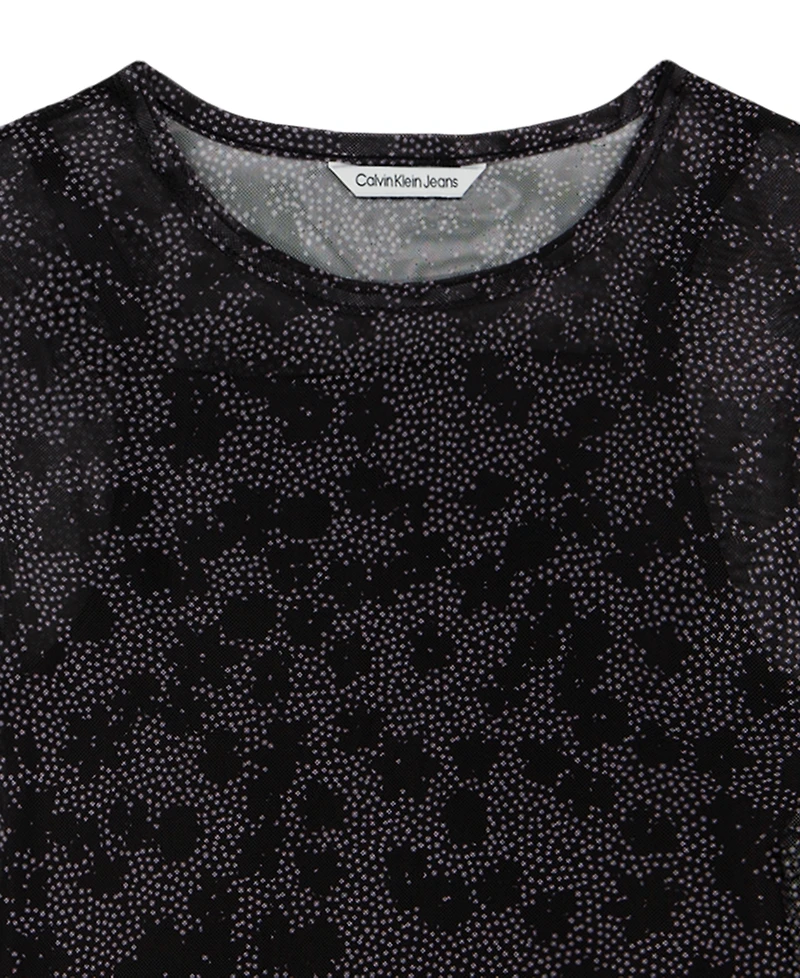 Calvin Klein Girls' 7-16 Short-Sleeve Mesh T-Shirt
