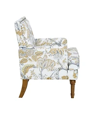 Streamdale Furniture Floral Upholstered Armchair with Nailhead Trim and Legs