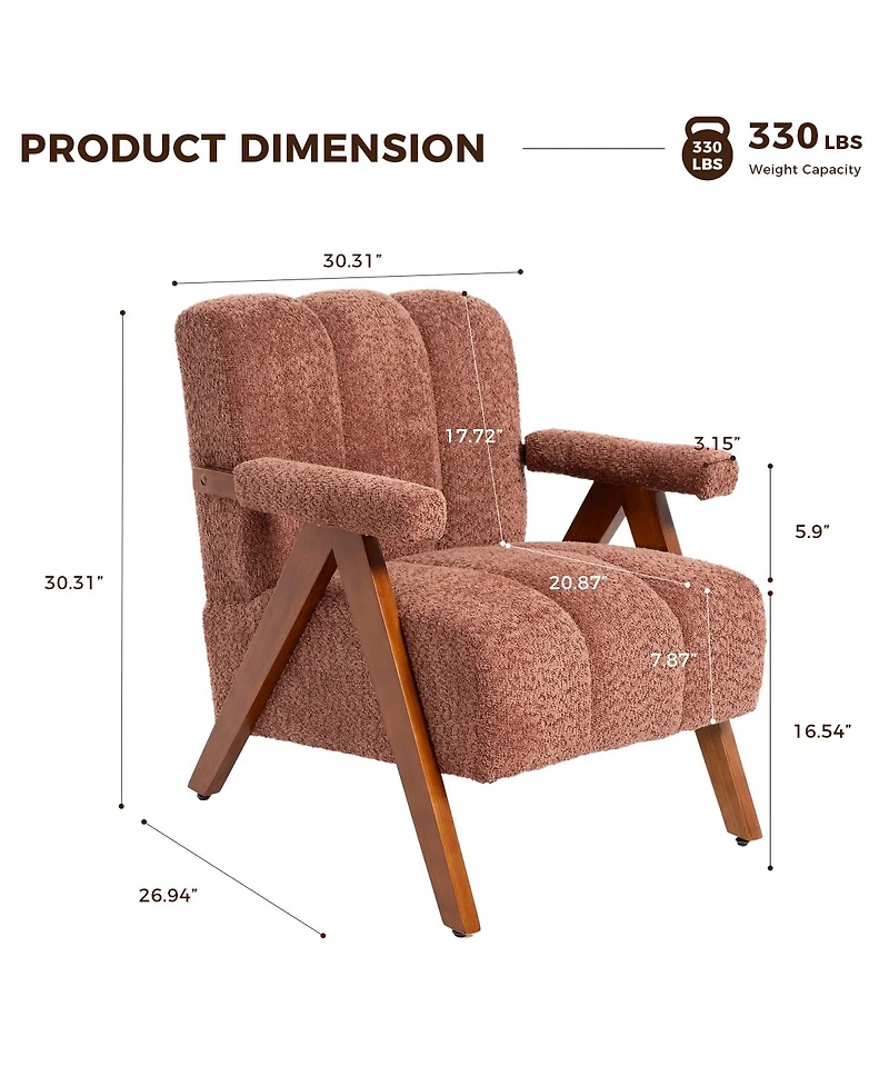 Streamdale Furniture Mid Century Modern Cloud Shaped Accent Chairs, Set of 2