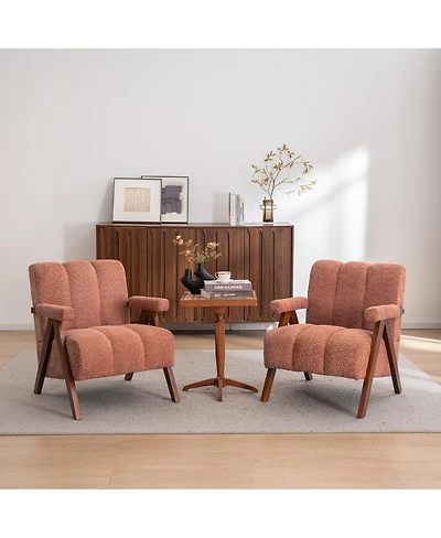 Streamdale Furniture Mid Century Modern Cloud Shaped Accent Chairs, Set of 2