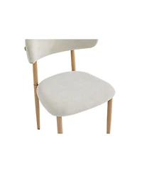 Streamdale Furniture 2 Piece Mid-Century Modern Linen Dining Chair Set