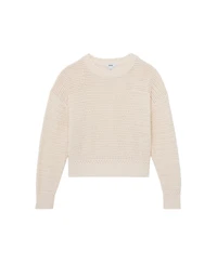 Reiss Women's Cotton Open-Stitch Crewneck Jumper