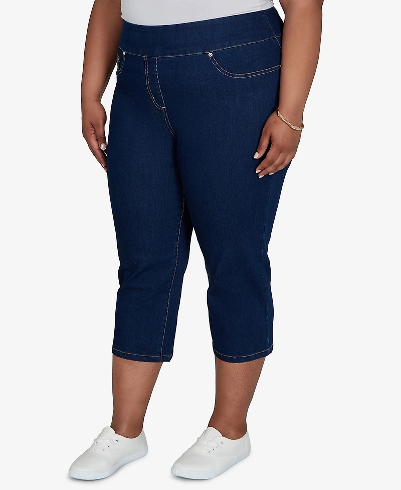 Hearts Of Palm Plus Extra Stretch Denim Capri Pants