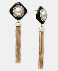 I.n.c. International Concepts Faux-Pearl and Chain Tassel Drop Earrings, Macy's Exclusive