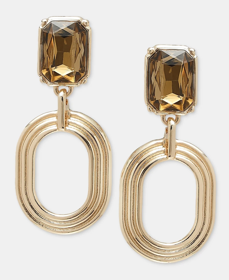 I.n.c. International Concepts Statement Stone Hoop Drop Earrings, Macy's Exclusive