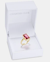 Charter Club Red Crystal Emerald-Cut Ring, Macy's Exclusive