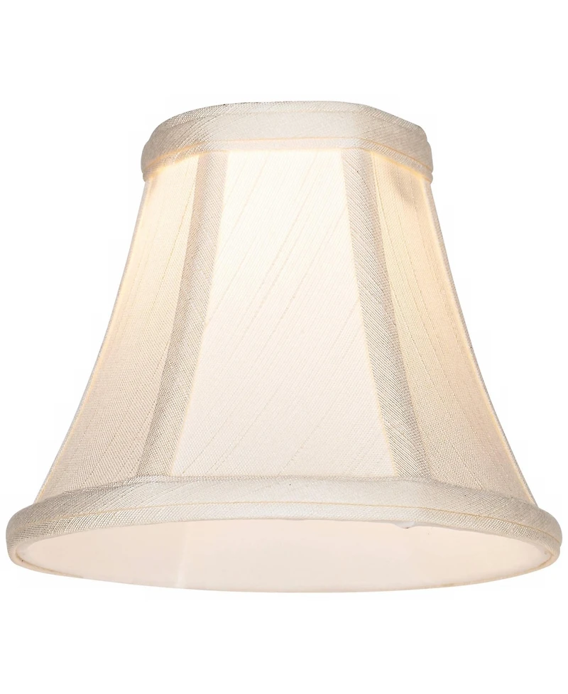 Imperial Shade Set of 2 Bell Lamp Shades Cream Small 3" Top x 6" Bottom x 5" High Candelabra Clip-On Fitting