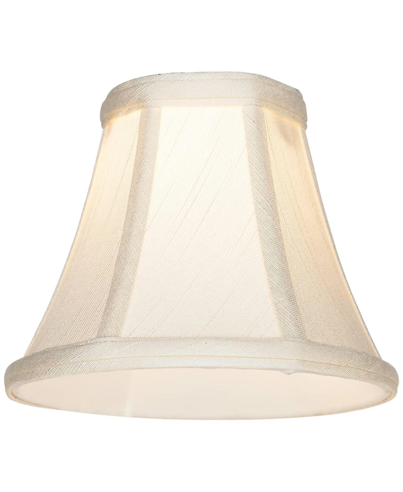 Imperial Shade Set of Hardback Bell Lamp Shades Evaline Cream Small 3" Top x 6" Bottom x 5" High Candelabra Clip-On Fitting
