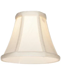 Imperial Shade Set of Hardback Bell Lamp Shades Evaline Cream Small 3" Top x 6" Bottom x 5" High Candelabra Clip-On Fitting