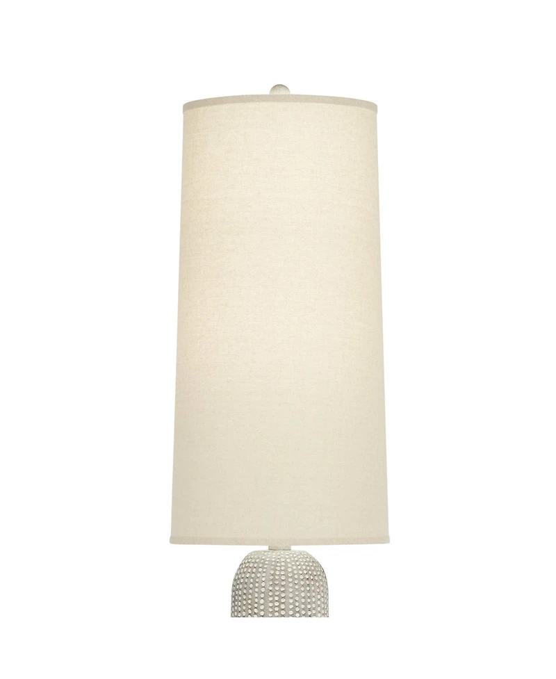 Regency Hill Leisa Mid Century Modern Southwest 64 1/2" Tall Standing Floor Lamp Foot Switch Natural Hammered Pattern