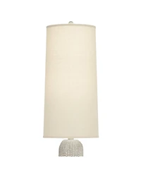 Regency Hill Leisa Mid Century Modern Southwest 64 1/2" Tall Standing Floor Lamp Foot Switch Natural Hammered Pattern