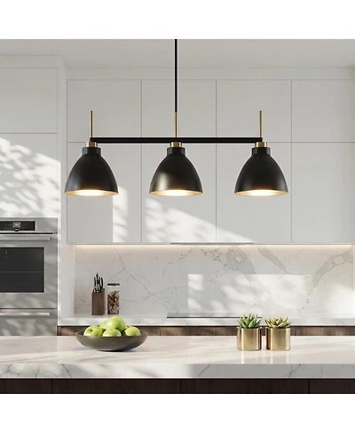 Tribesigns 3-Light Linear Pendant Lighting, Kitchen Island Light Fixture with Adjustable Rods
