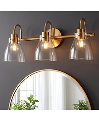 Tribesigns Bathroom Light Fixtures,3-Light Bathroom Vanity Lights Over Mirror with Clear Glass Shade, Vanity Light for Bedroom Living Room