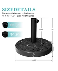 Pellebant 30 lbs Heavy Duty Patio Market Round Concrete Umbrella Base