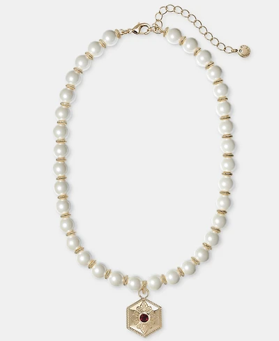 Charter Club Faux-Pearl and Glass Stone Pendant Necklace, Macy's Exclusive
