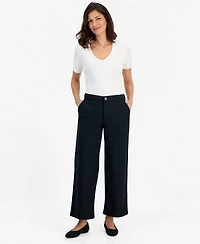 Style & Co Women's High Stretch High-Rise Cropped Wide-Leg Pants, Macy's Exclusive