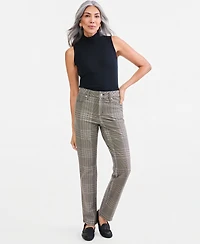 Style & Co Women's High-Rise Straight Plaid Pants, Macy's Exclusive