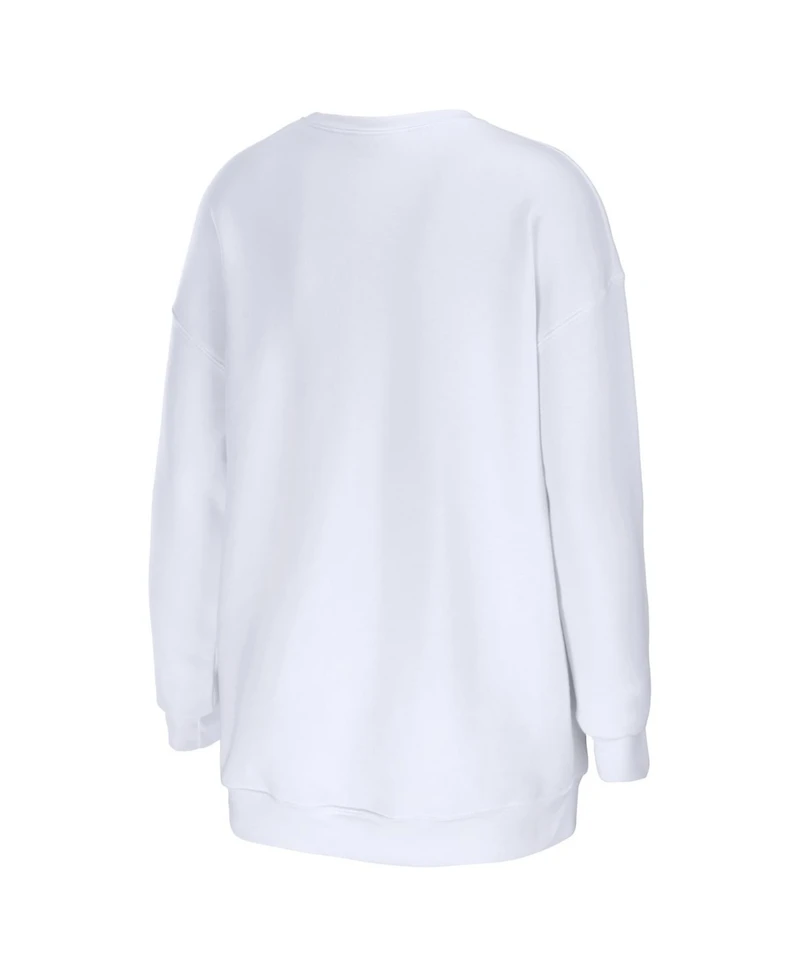 Wear by Erin Andrews Women's White Los Angeles Rams Oversized Pullover Sweatshirt